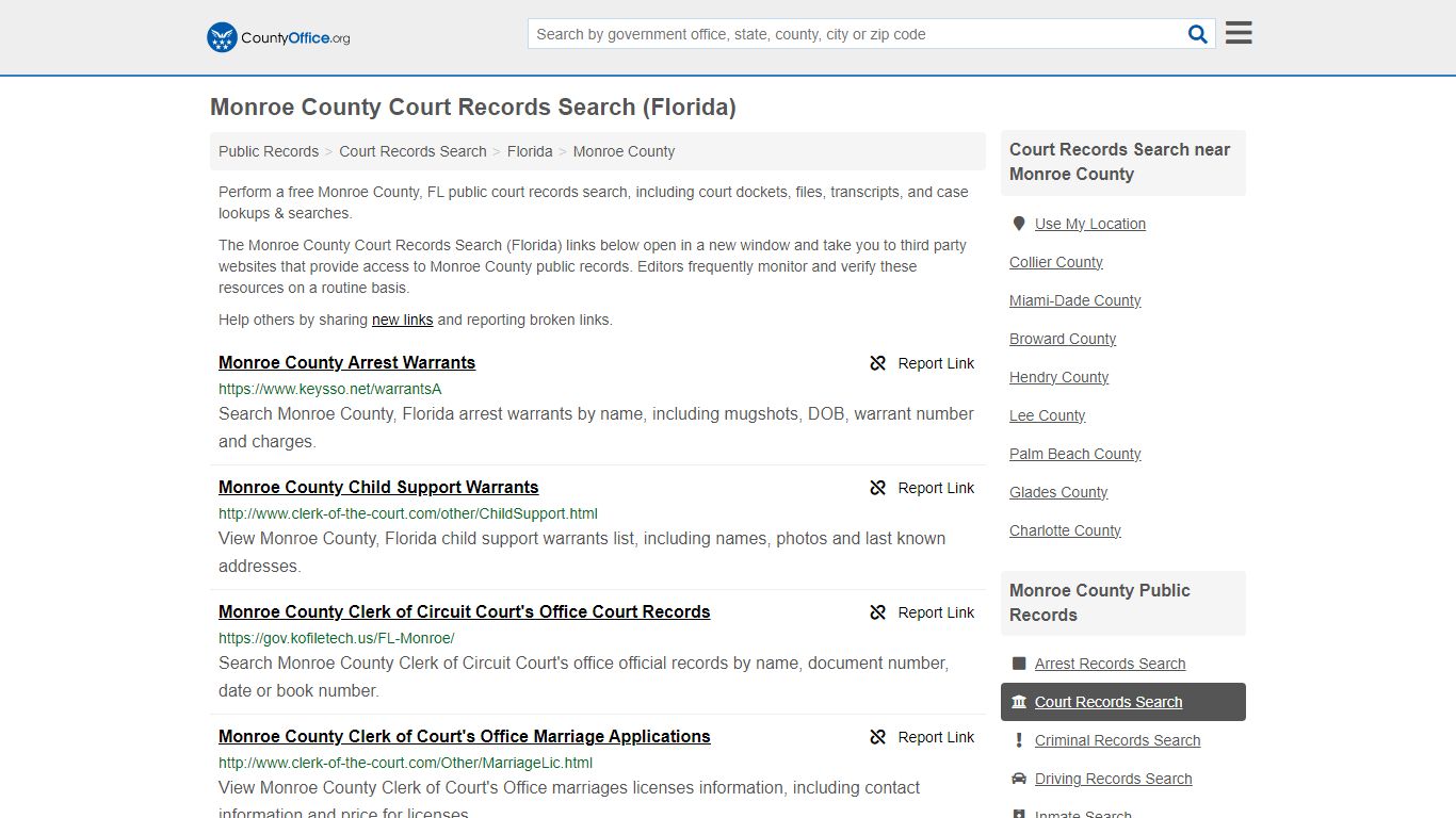 Court Records Search - Monroe County, FL (Adoptions, Criminal, Child ...